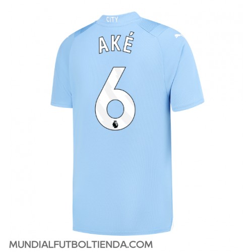 Camiseta Manchester City Nathan Ake #6 Primera Equipación Replica 2023-24 mangas cortas